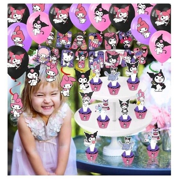 Kuromi Birthday Party Supplies, Party Decoration Set Include Banner,... - Picture 4 of 7